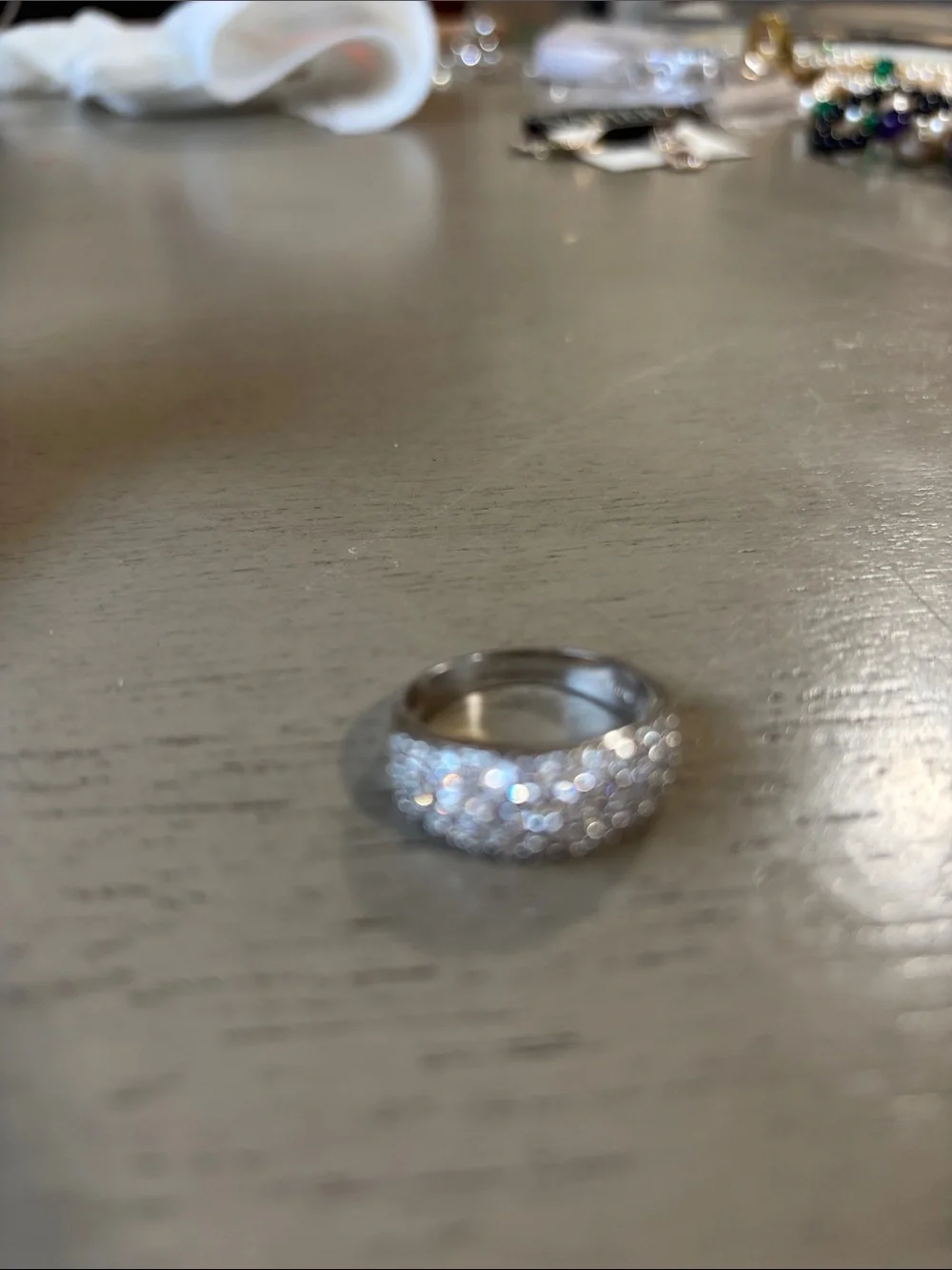 Nolan Miller Silver Pavé Crystal Dome Statement Ring - Picture 4 of 4